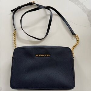 Michael kors jet set camera bag navy blue